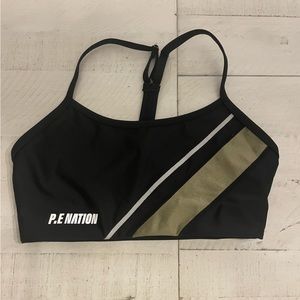 PE Nation sport bras black, white and olive Small